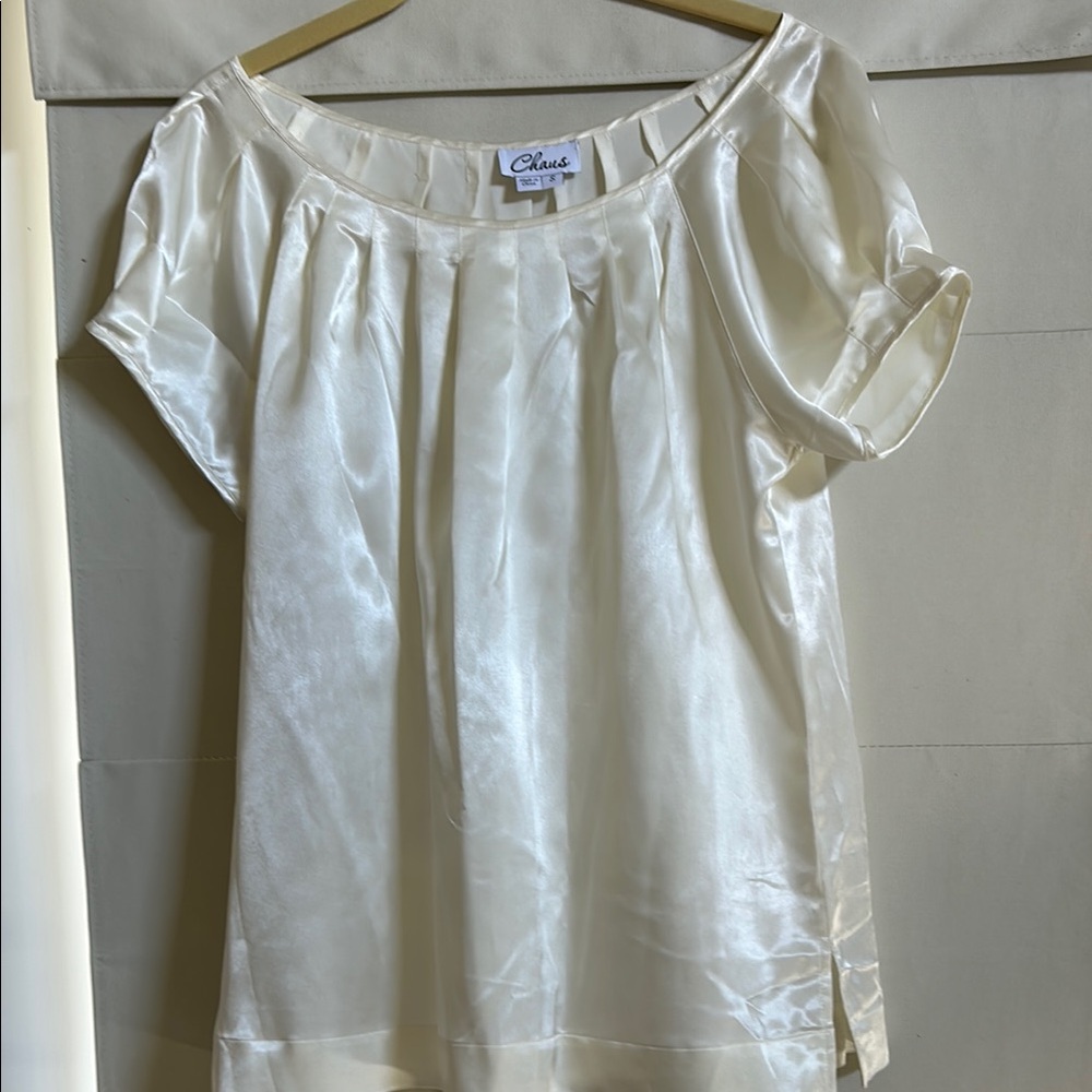 Chico's Women's Cream Satin Top